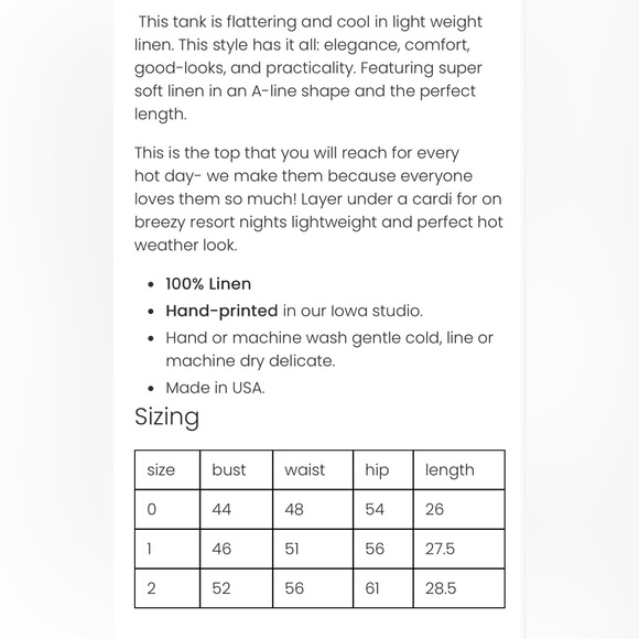 Blue Fish Linen Tank in Early Sky - Picture 4 of 5